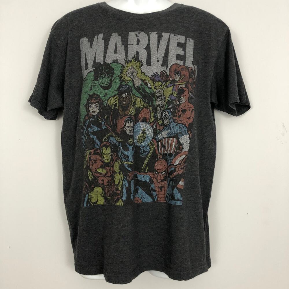 Marvel Classic Superheroes Graphic Tee Mens M Spiderman Iron Man Captain America